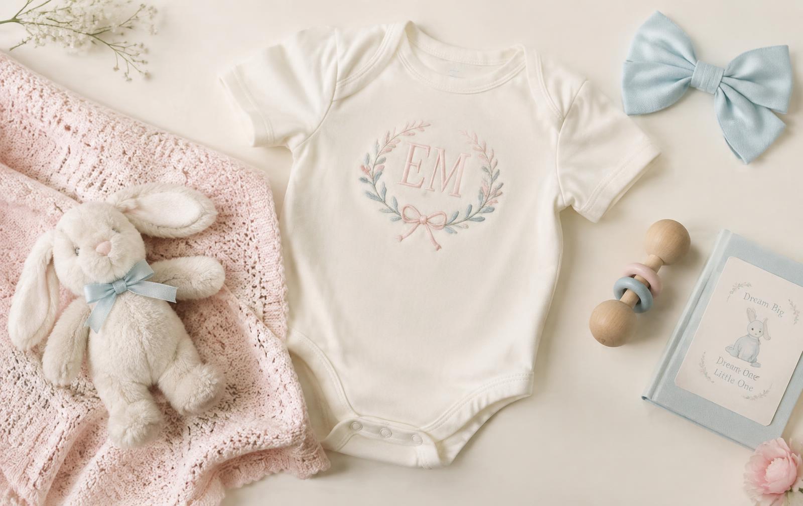 Créations personnalisées pour bébé dans un univers pastel